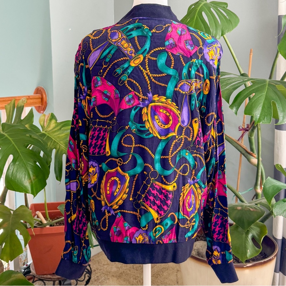 Colorful Abstract Print Bomber Jacket - Picture 4 of 8